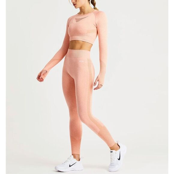 AYBL Motion Seamless Long Sleeve Crop Top peach small - Picture 16 of 16
